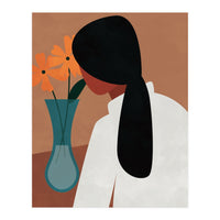 Modern Boho Woman with Flowers (Print Only)
