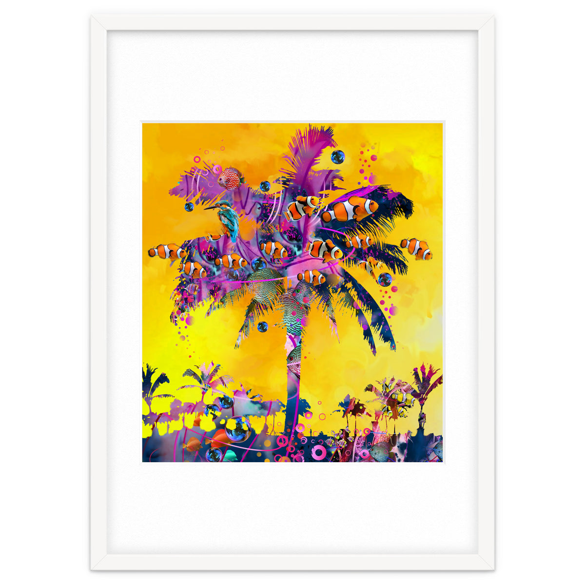 Purple Palm with Fish