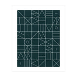 My Favorite Geometric Patterns No.8 - Green Tinted Navy Blue (Print Only) thumbnail