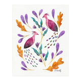 Folk Art Peacocks | Pink (Print Only) thumbnail