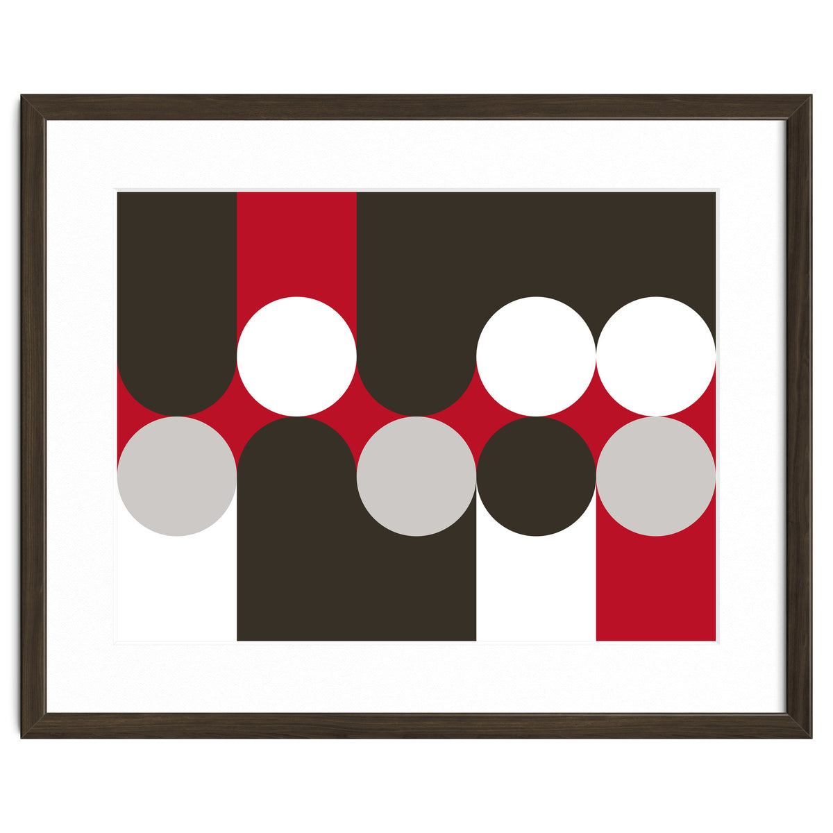 Geometric Shapes No. 33 - brown, red & white