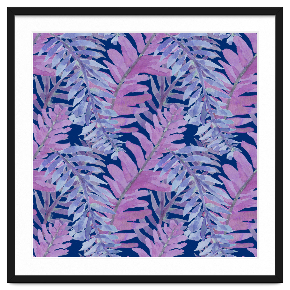 Woodland Ferns in Blue