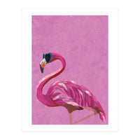 Pink Flamingo Wearing Glasses (Print Only)