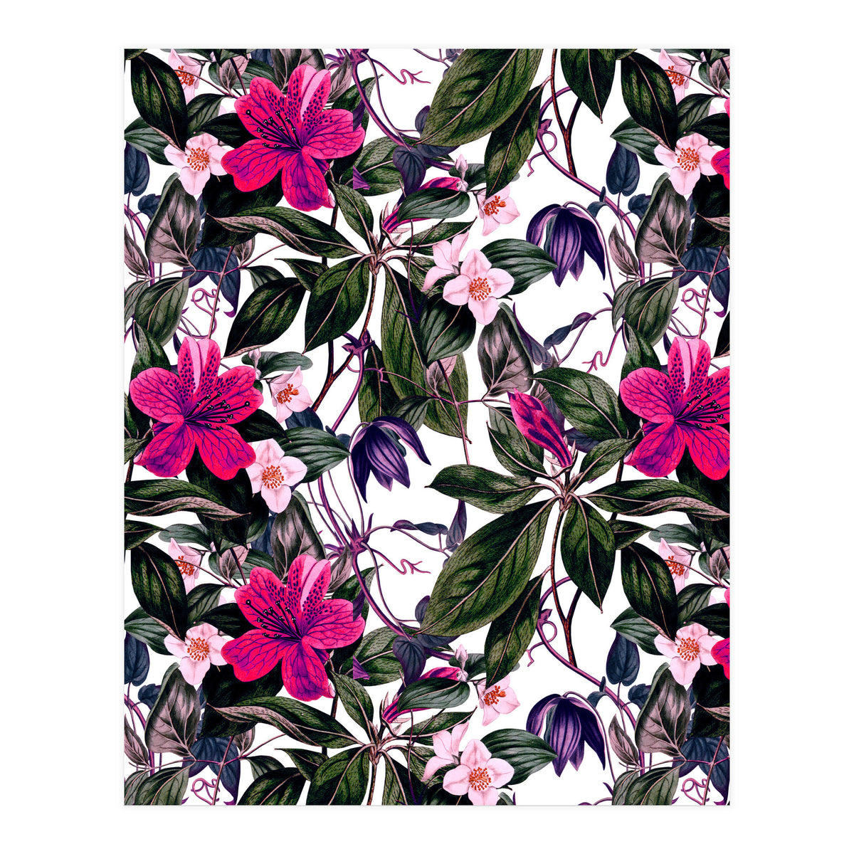 Pattern antique botanical flowers (Print Only)