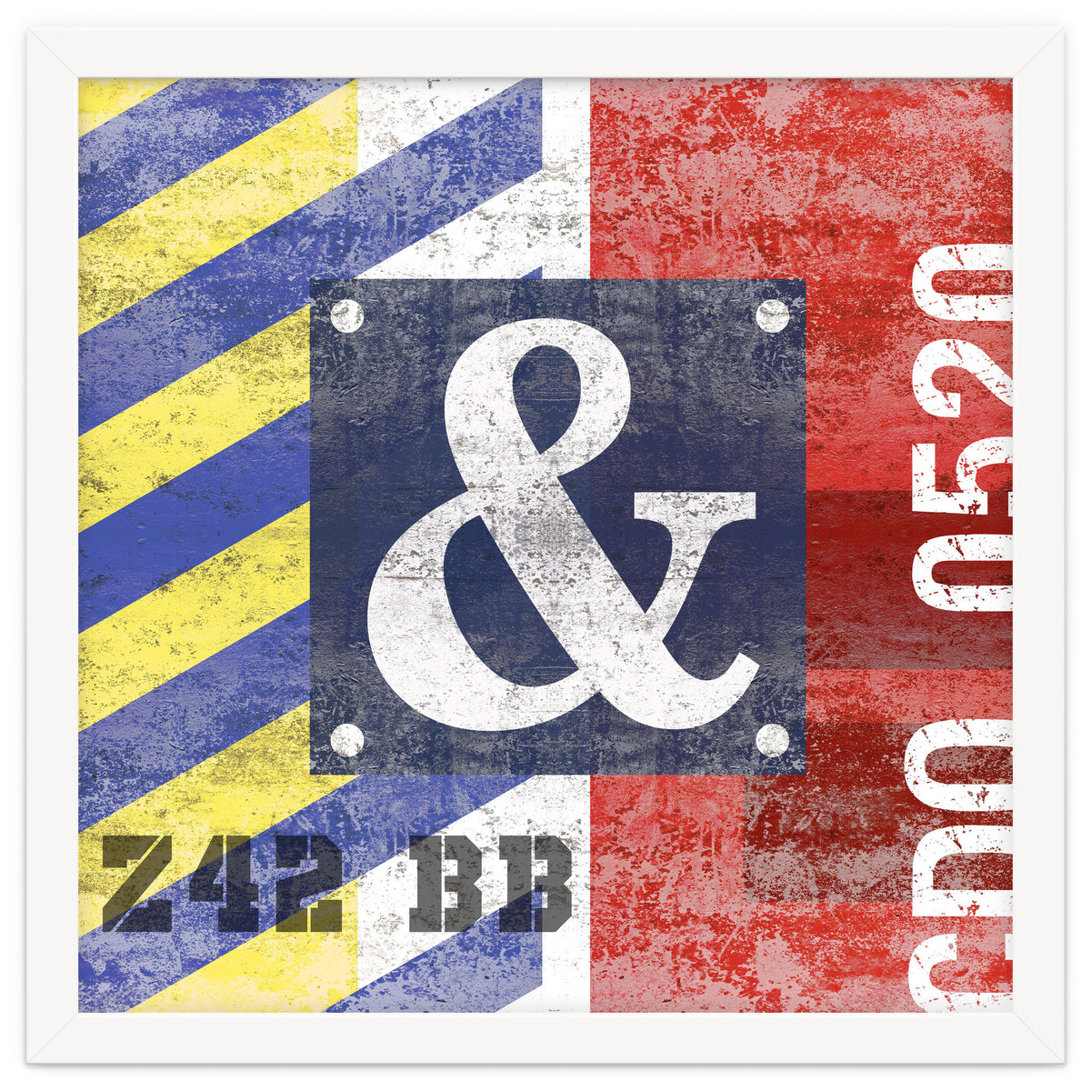 Blue Ampersand Industrial Abstract