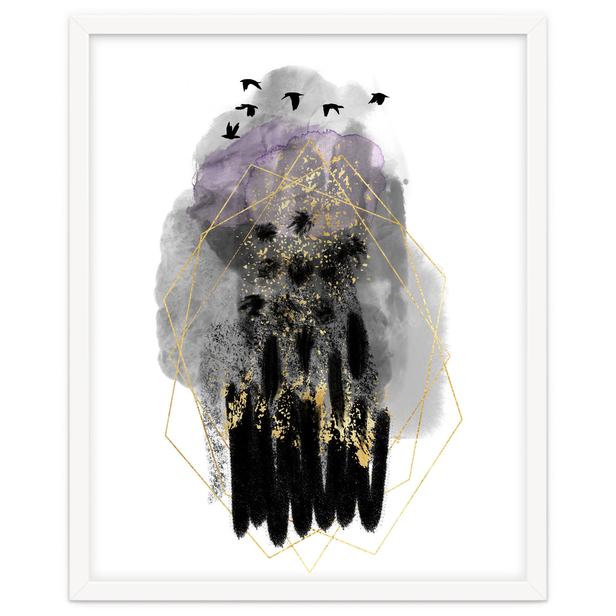 Abstract watercolour calm before the storm