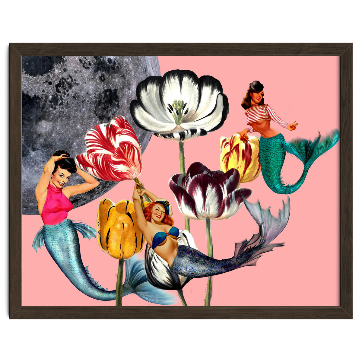 Mermaid Floral with moon