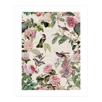 Hummingbirds And Roses (Print Only)