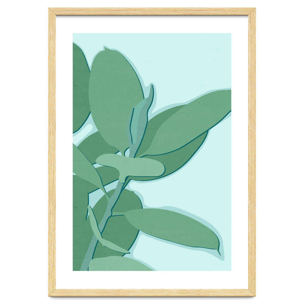 Minimal Rubber Tree Leaves - Greener Eden