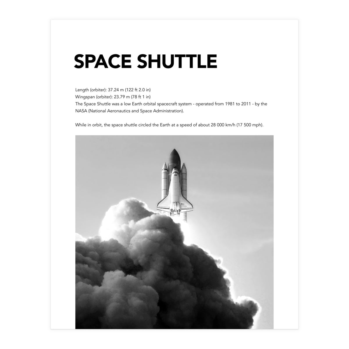 SPACE SHUTTLE (Print Only)