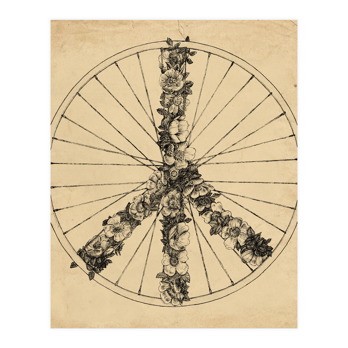 Peace And Bike Lines (Print Only)