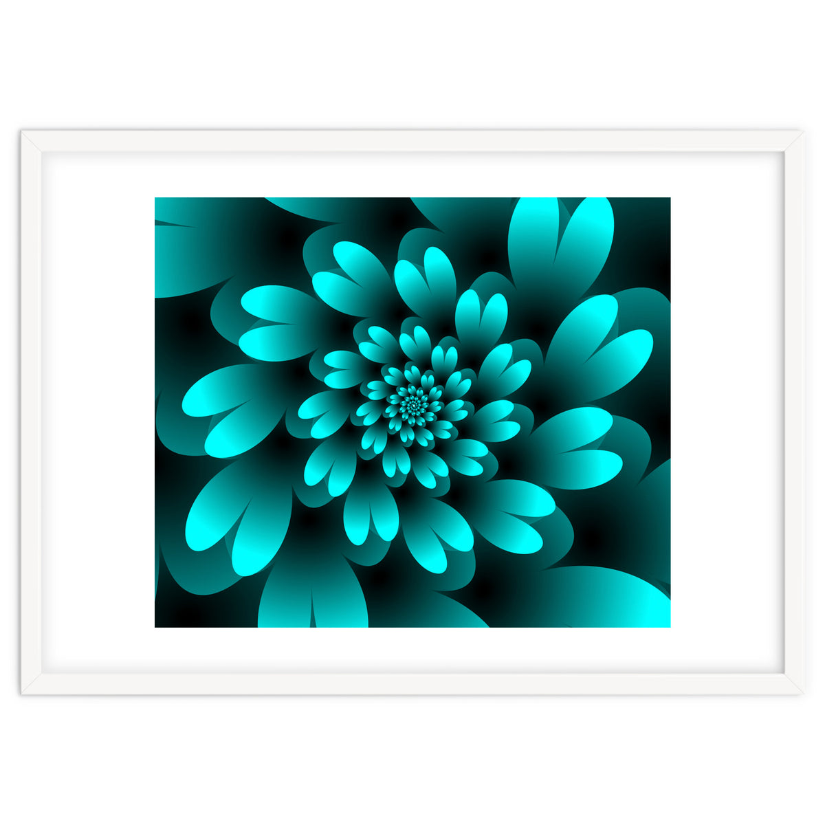 Turquoise Floral Satin Art