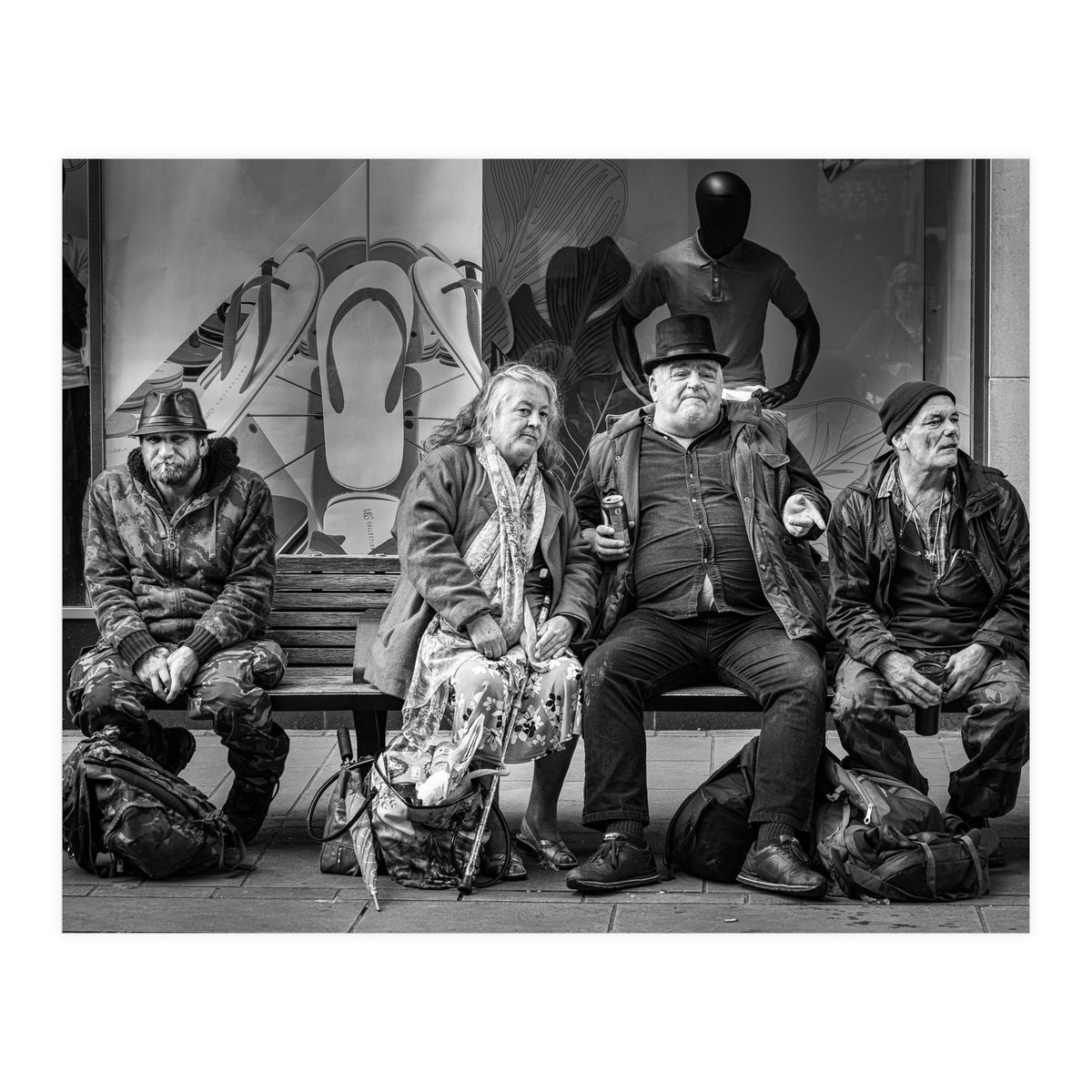 Three plus one locals at the Hat Fair (Print Only)