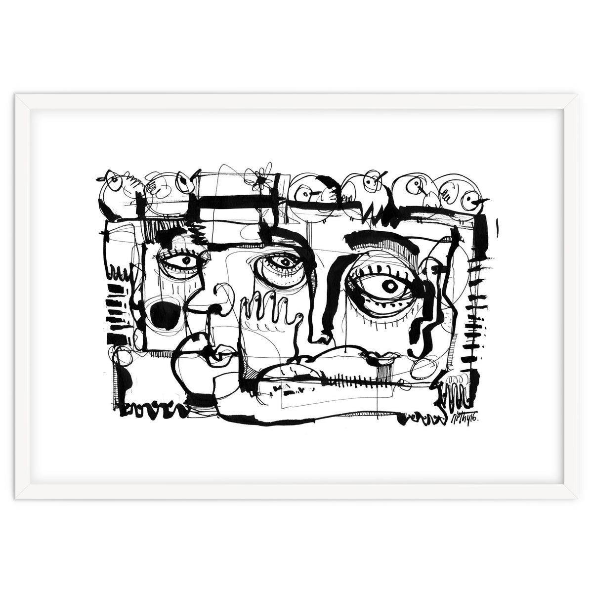 Birds on a Wire - b&w