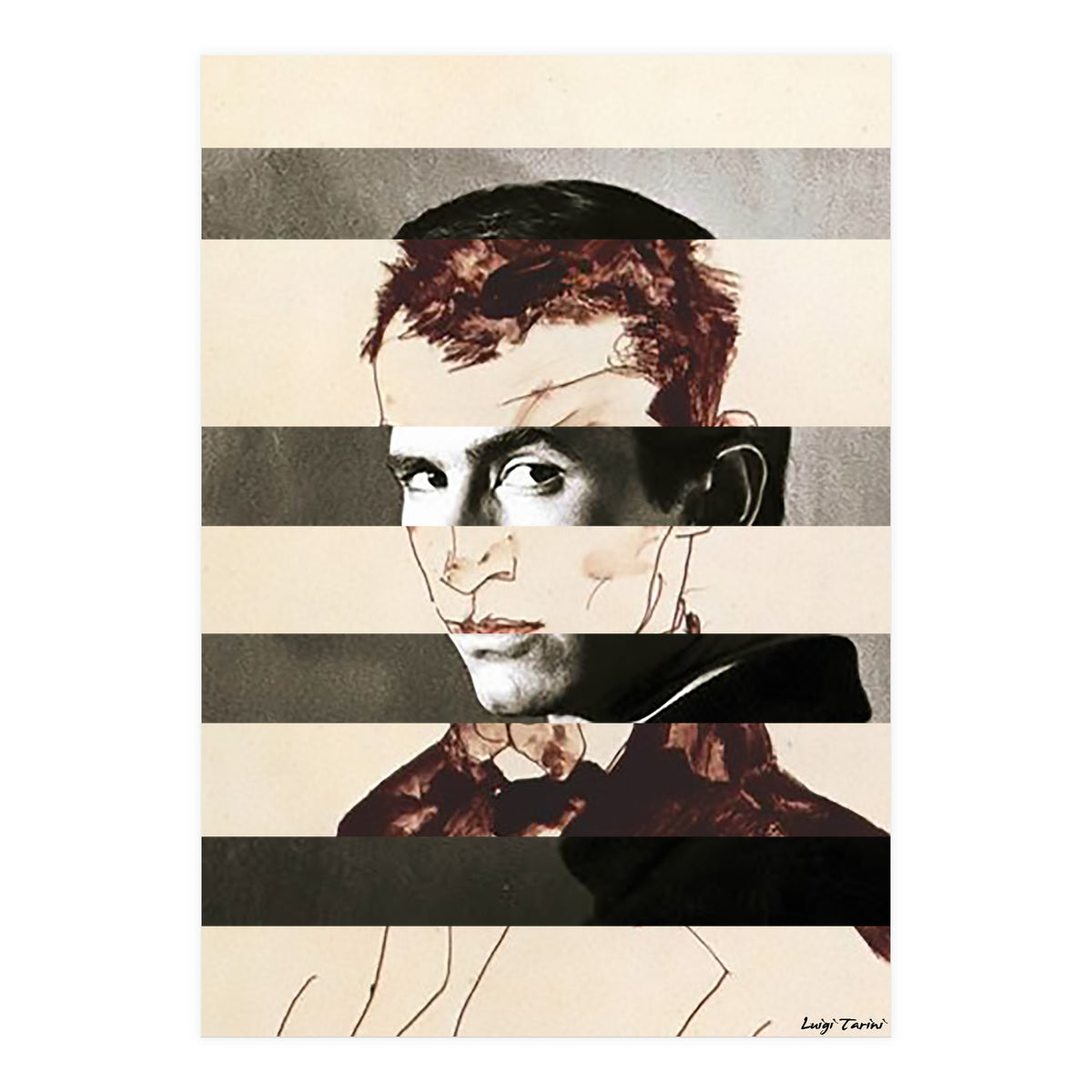 Egon Schiele's Self Portrait & Anthony Perkins (Print Only)
