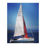 Sailing yacht with white and red sails (Print Only) thumbnail