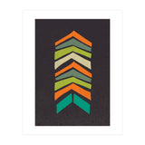 Retro Chevron Print Orange Teal Variation (Print Only) thumbnail