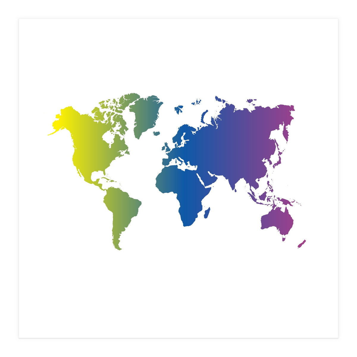 Multicolor World Map (Print Only)