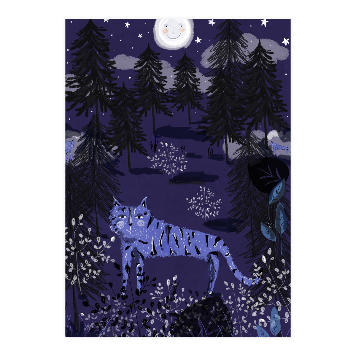 Night tigers  hide and seek (Print Only)