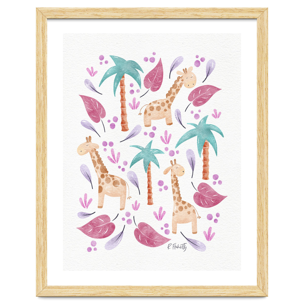 Jungle Giraffes | Pink