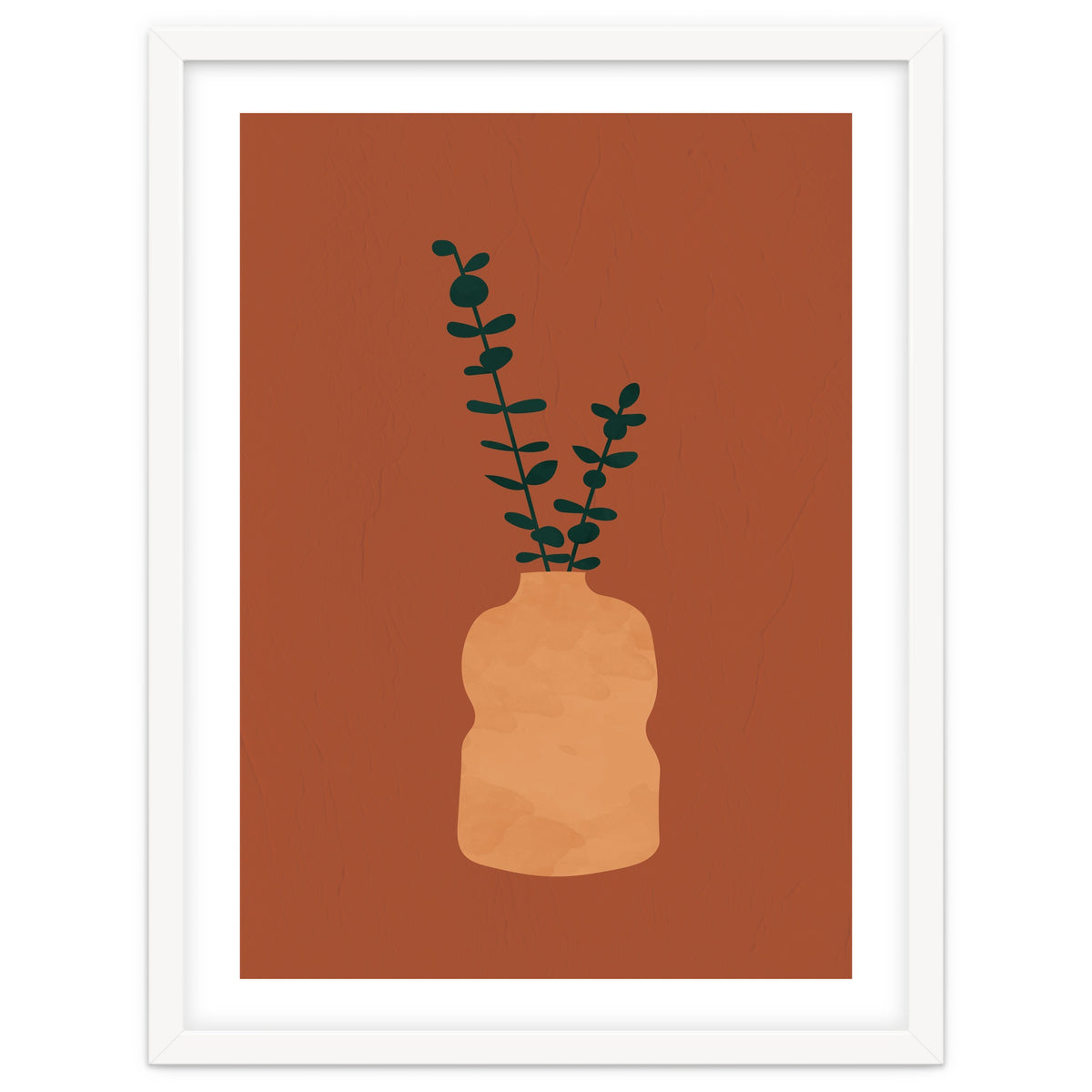 Terracotta Earth Tones Wall Decor Pottery Plant II
