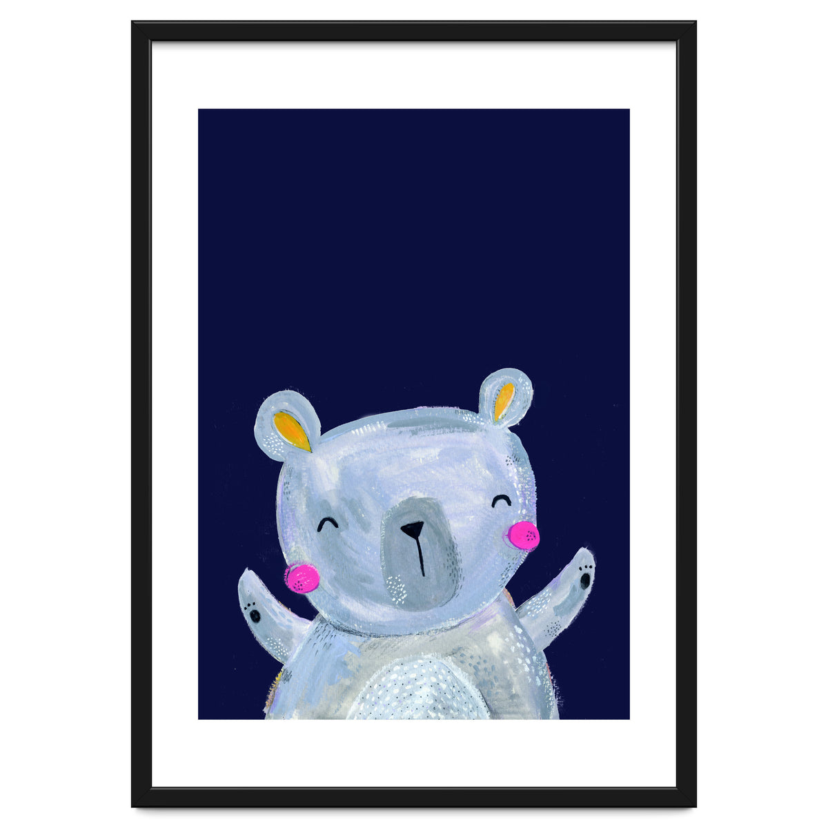 Woodland Bear On Navy