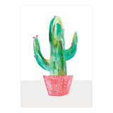 Painted Cactus In Coral Plant Pot (Print Only) thumbnail