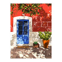 Intentful Living | Summer Architecture Travel Positivity | Optimism Good Vibes Bohemian House Door (Print Only)