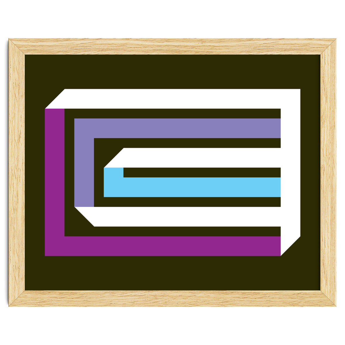 Geometric Shapes No. 35 -  brown, blue & lilac