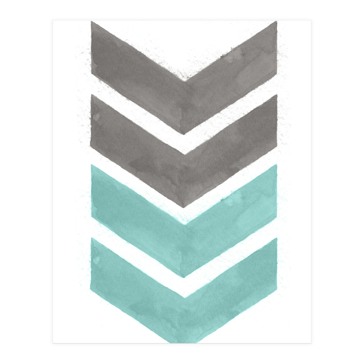 Mint Grey Chevron Print (Print Only)