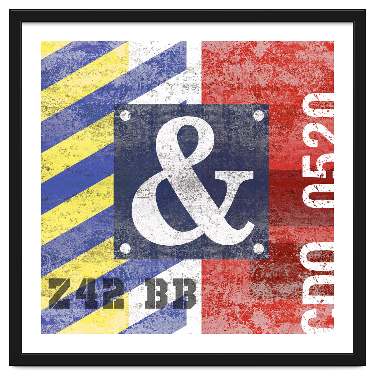 Blue Ampersand Industrial Abstract