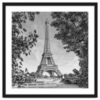 PARIS Eiffel Tower & River Seine | Monochrome