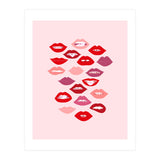 Lips Red with Pink Background (Print Only) thumbnail