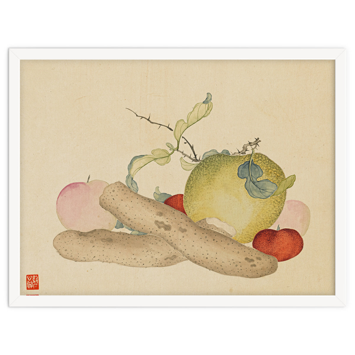 Wang Chengyu~flowers And Vegetables, Vegetables, Fruits, Yam, Apple, Pear