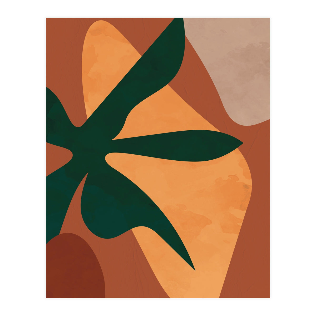 Abstract Bohemian Terracotta Plant (Print Only)