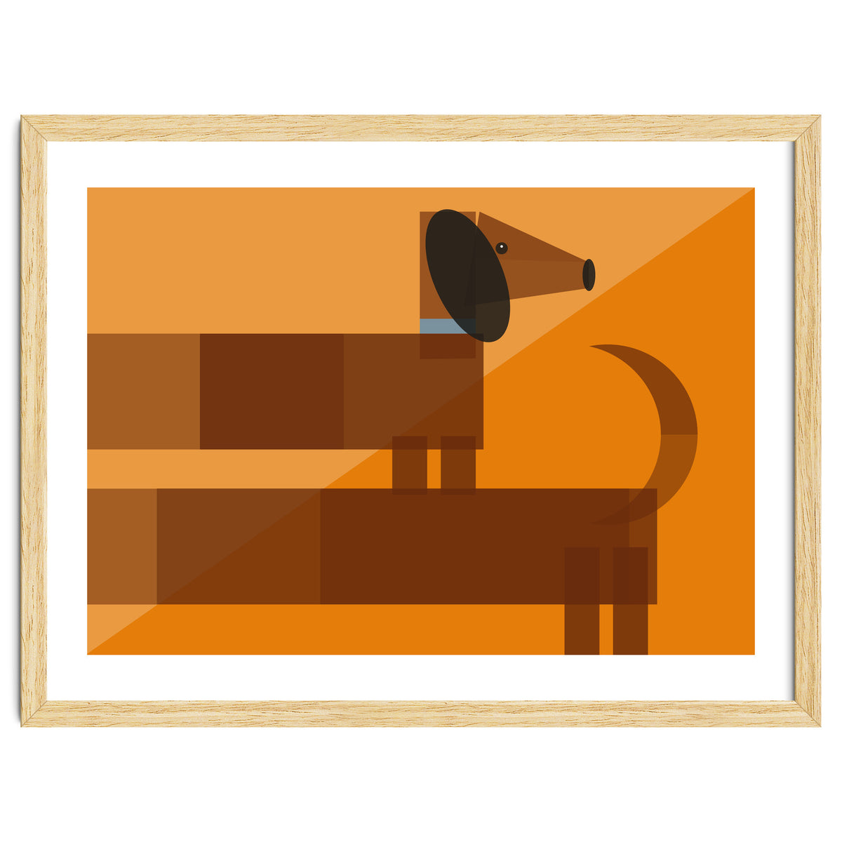 Mid Century Geometric Sausage Dog Dachshund