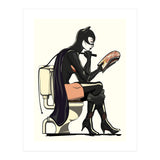 Catwoman on the Toilet, funny Bathroom Humour (Print Only) thumbnail