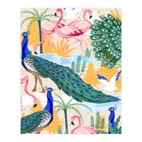 Utopia, Tropical Wildlife Animals, Flamingo Peacock Seagull Vintage Botanical Palm (Print Only) thumbnail