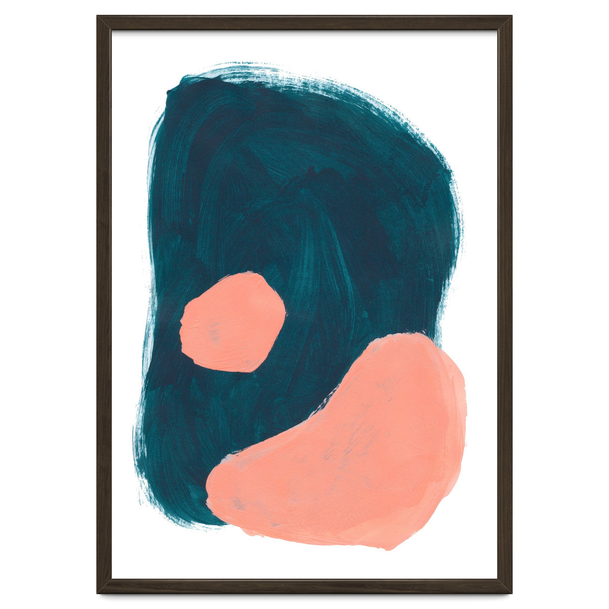 Teal Blob Salmon Bubbles