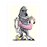 Zebra on the Toilet, Funny Bathroom Humour (Print Only) thumbnail