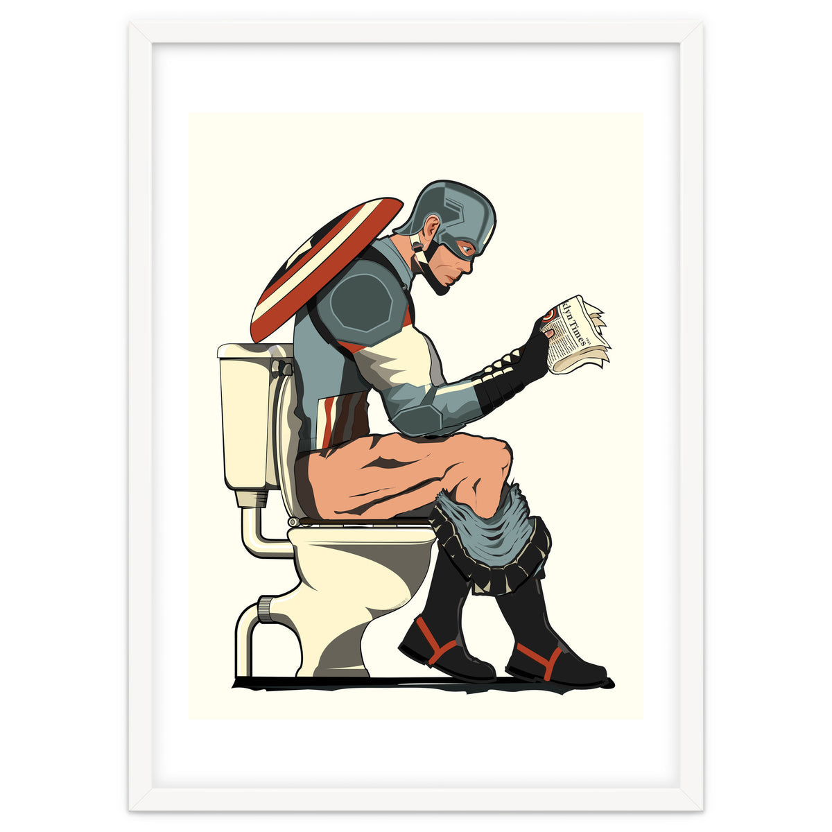 Captain America on the Toilet, funny bathroom humour