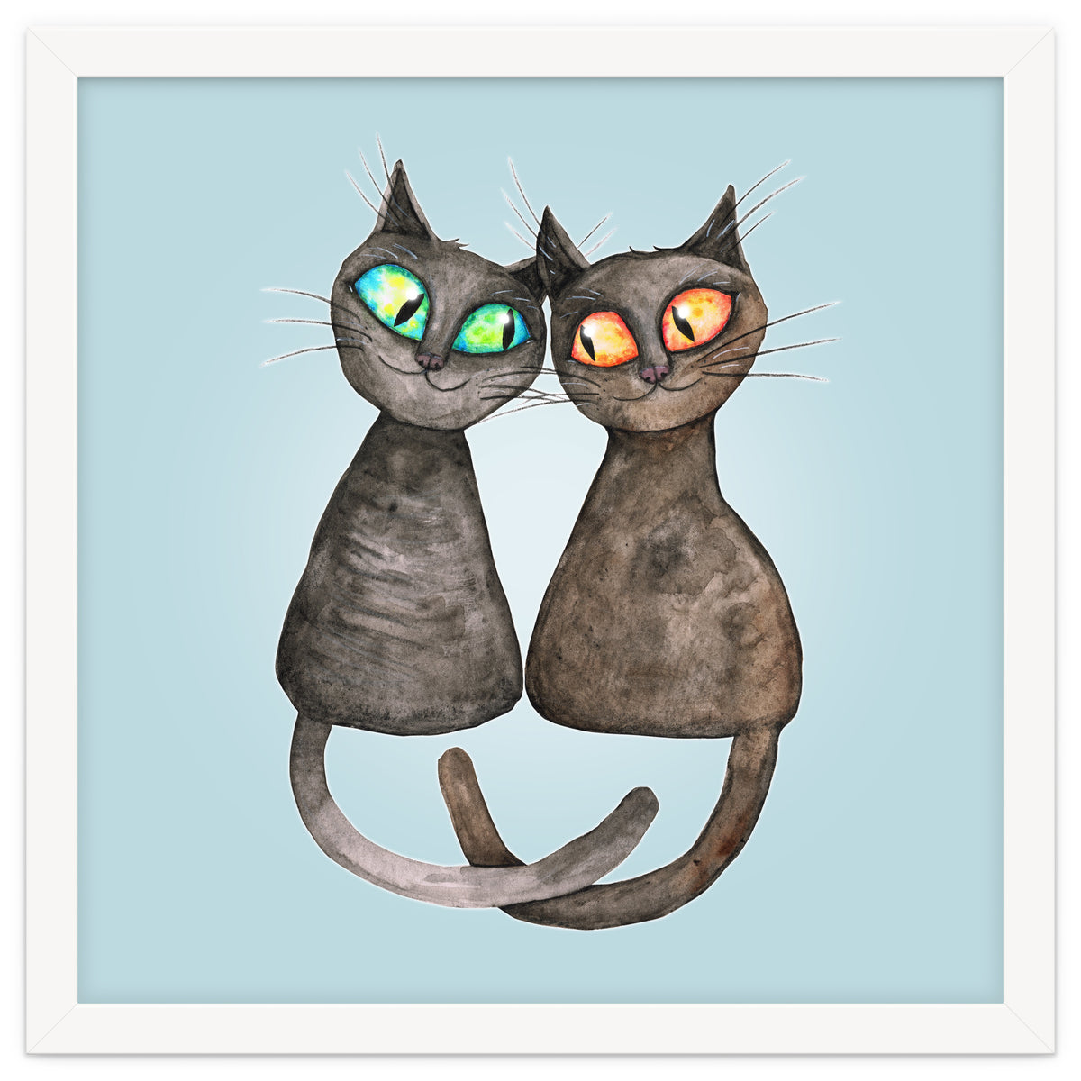 Two cute loving cats