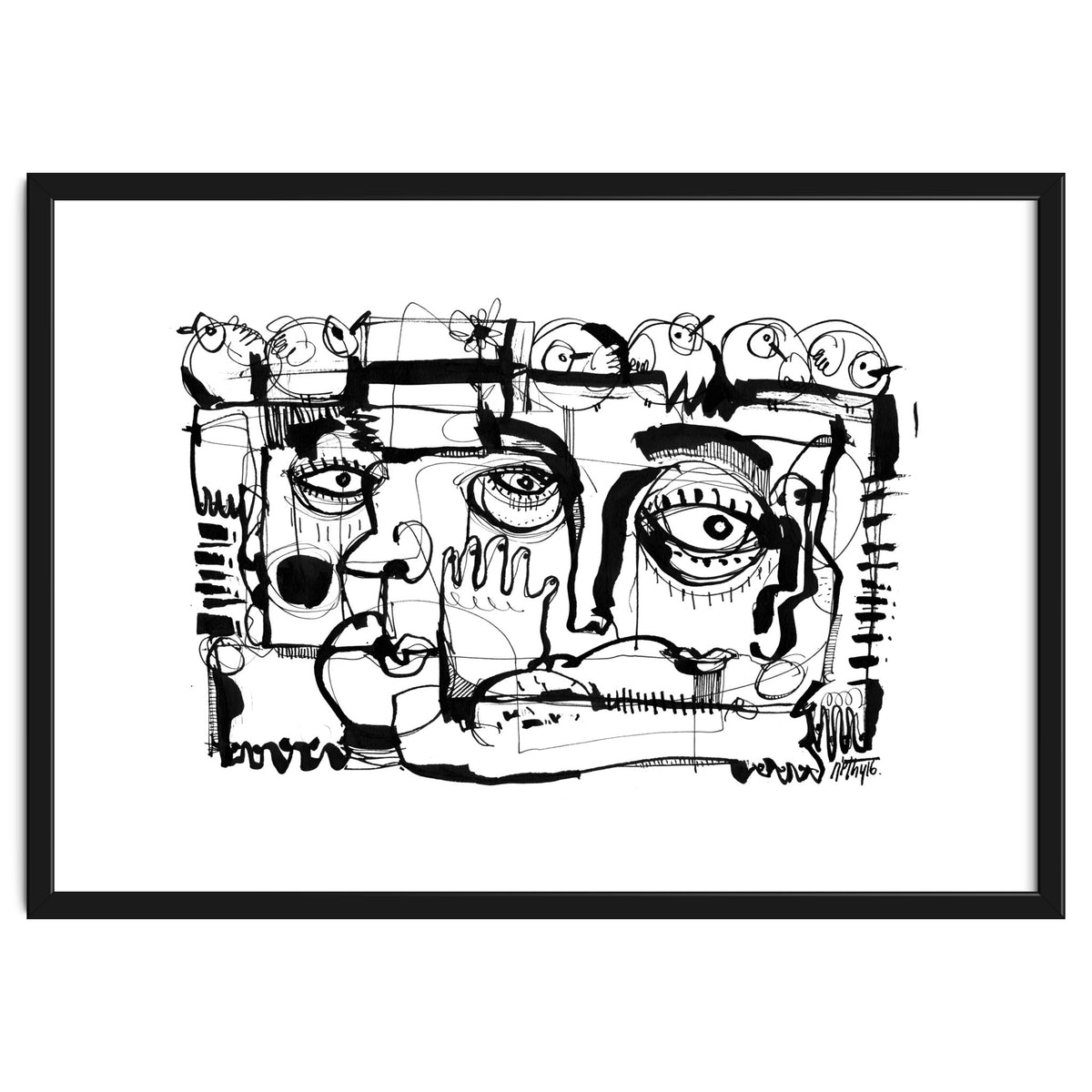 Birds on a Wire - b&w