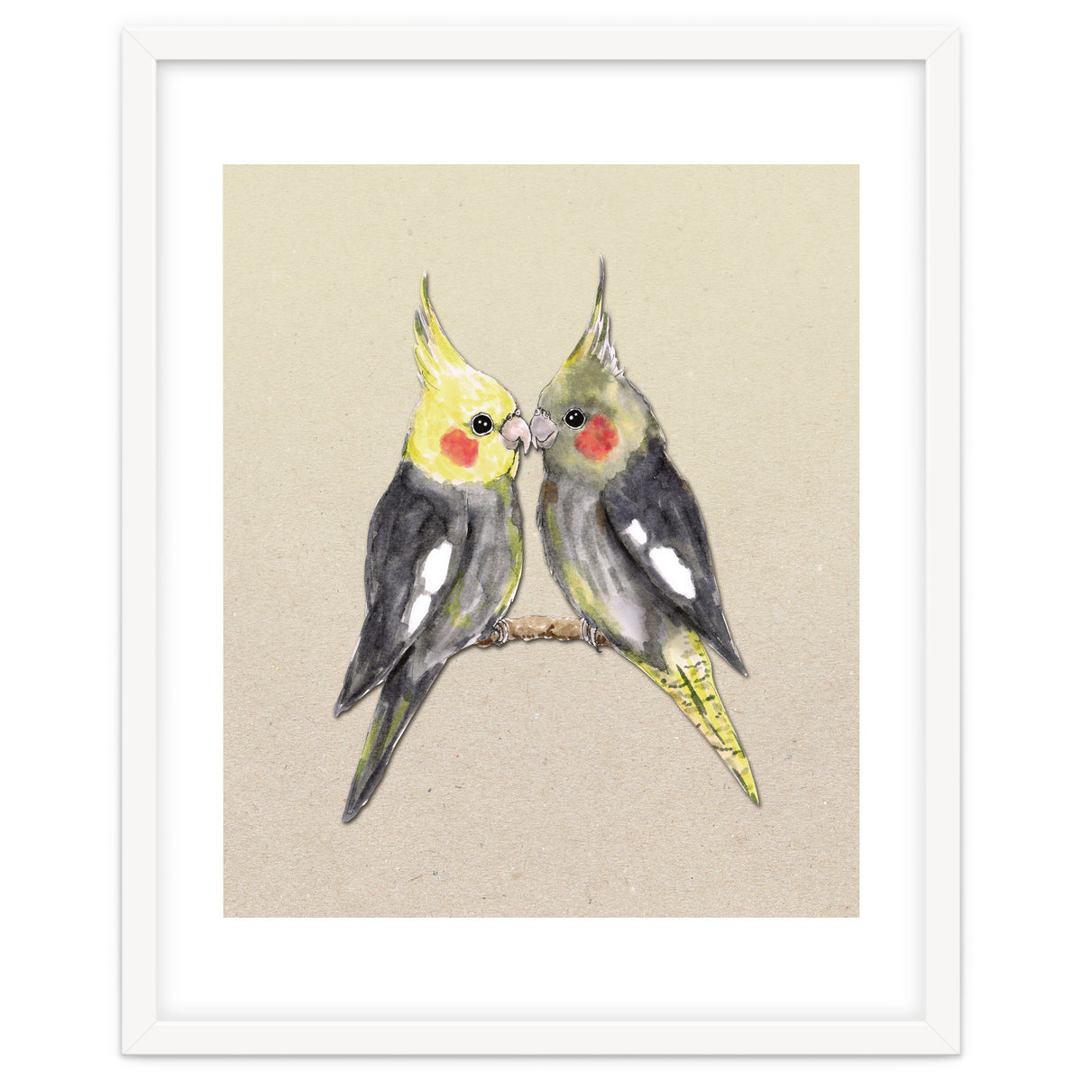 Two cute cockatiels