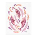 Swirling Narwhals | Pink (Print Only) thumbnail