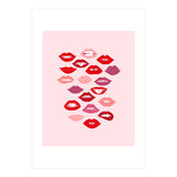 Lips Red with Pink Background (Print Only) thumbnail