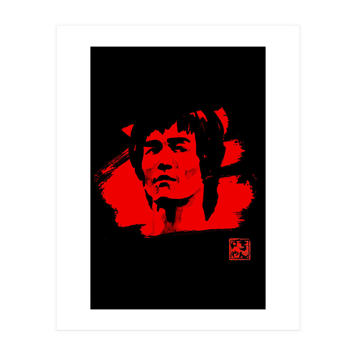 bruce lee in red 02 (Print Only)