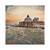 Boat In Venice San Mark`s Basilica Italian Tour Vintage (Print Only) thumbnail