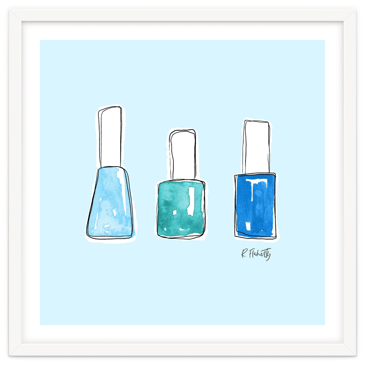 Nail Polish Watercolour | Blue