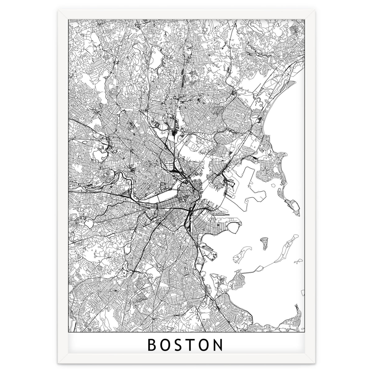 Boston White Map